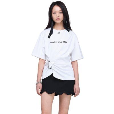 THE POP J MARC LOGO DRAPE BOXY TEE